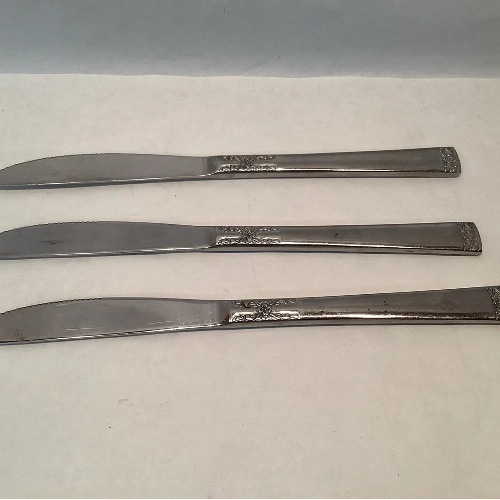 Supreme Cutlery TOWLE SILVER 3 Butter Knifes TWS280 STAINLESS Glossy Japan